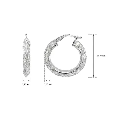 Elegantní Náušnice z Bílého Zlata – Jemná Textura, Výrazný Efekt