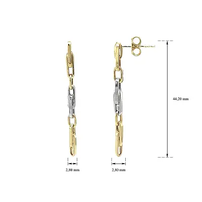 Visací Náušnice z Kombinovaného Zlata