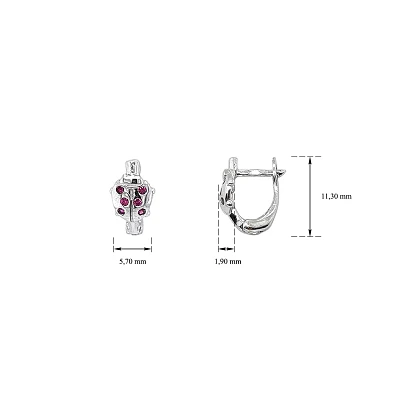 Earrings in Ladybug shape with Red Rhinestones