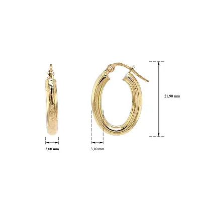 Elegantní oválné náušnice ze žlutého zlata