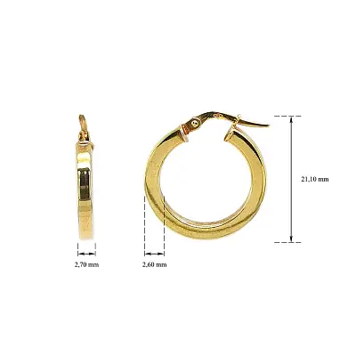 Elegantní kruhové náušnice ze žlutého zlata