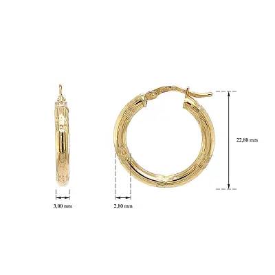 Zlaté kruhové náušnice s jemným vzorem