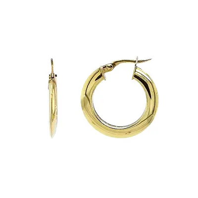 Ploché Zlaté Kruhové Náušnice s Tyčinkovým Zapínáním