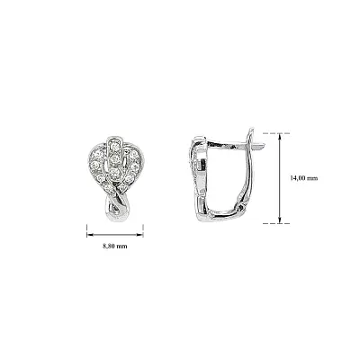 Zářivé Náušnice z Bílého Zlata se Třpytivými Zirkony