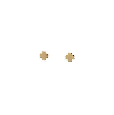 Gold Peck Earrings Four-leaf clover