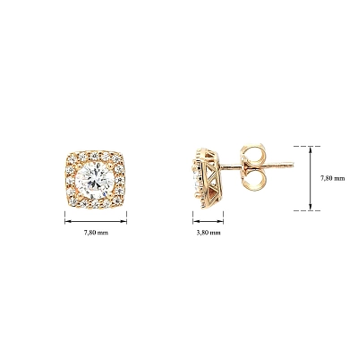 Gold Pecky Earrings with Zircones