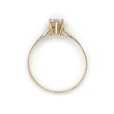 Gold Engagement Ring with Zircon