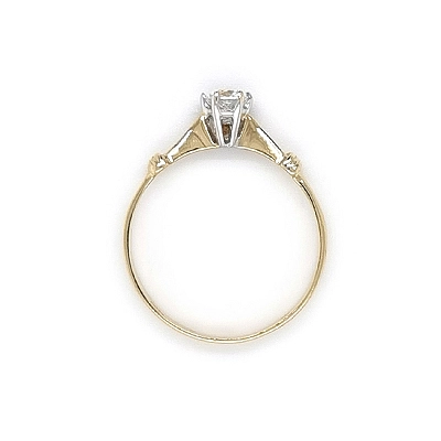 Gold Engagement Ring with Zircon