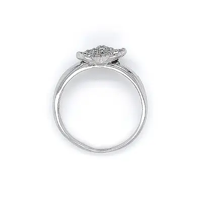 Prsten Srdce se Zirkony z Bílého Zlata