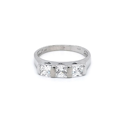 Ring with White Gold Zircons