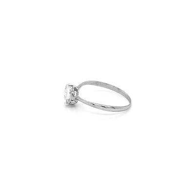 Engagement Ring with White Gold Zircon