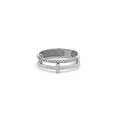 White Gold Ring with Zircons