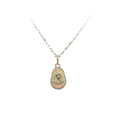 Gold Pendant Madonna Virgin Mary