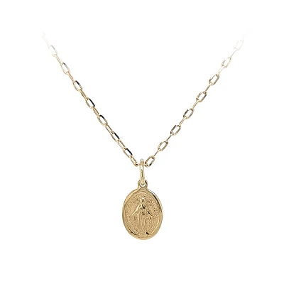 Gold Pendant Madonna Virgin Mary