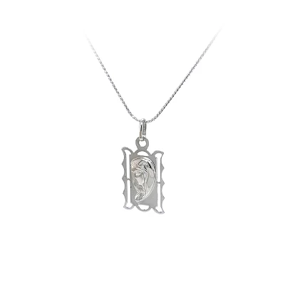 Pendant Madonna Virgin Mary of White Gold