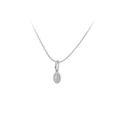 Pendant Madonna Virgin Mary of White Gold