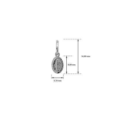 Pendant Madonna Virgin Mary of White Gold