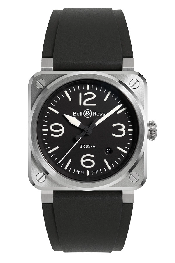 Bell & Ross New BR-03 Black Steel BR03A-BL-ST/SRB