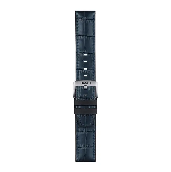 Modrý pryžovo-kožený řemínek Tissot 22 mm T852.046.765