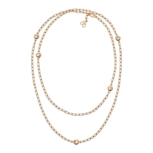 Gold Chopard Happy Diamonds Necklace 81A117-5001