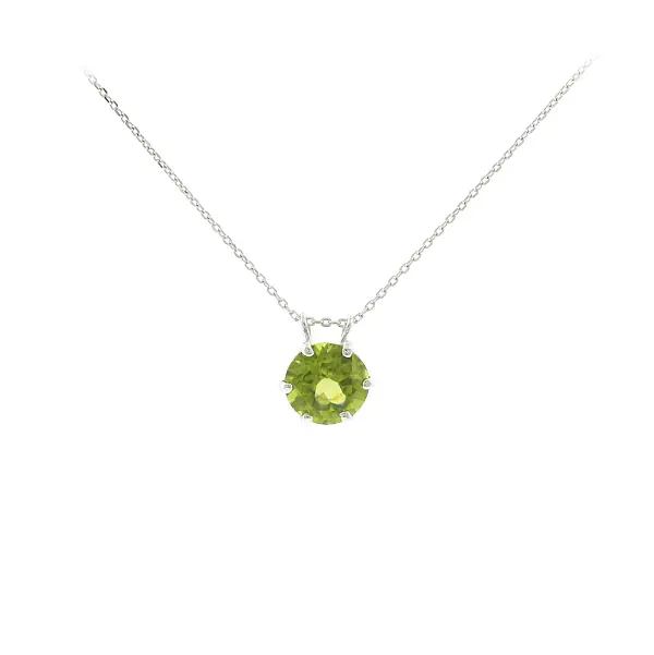 Přívěsek z bílého zlata s přírodním peridotem 2,00 ct