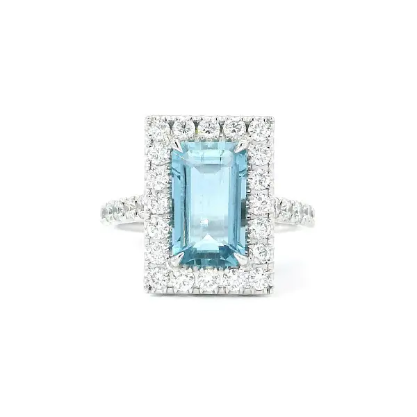 Harmonie Akvamarínu a Diamantů v Luxusním Bílém Zlatě