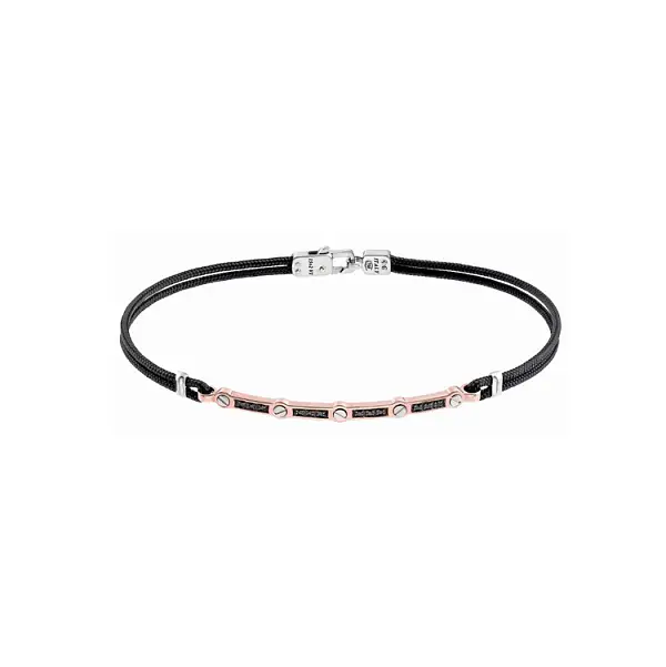 Zlatý Pánský Náramek Zancan s Černými Diamanty