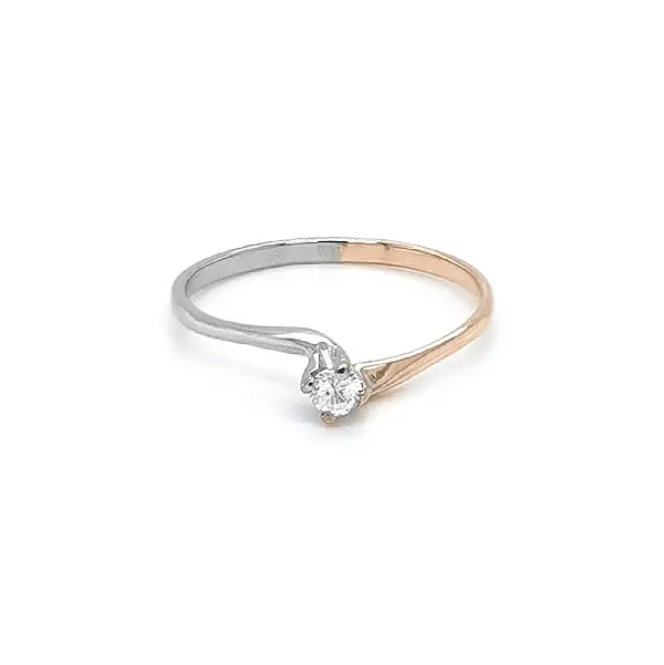 Zásnubní Prsten se Zirkonem z Kombinovaného Zlata