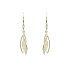 Gold Earrings with Shining Zircons in Elegant Design