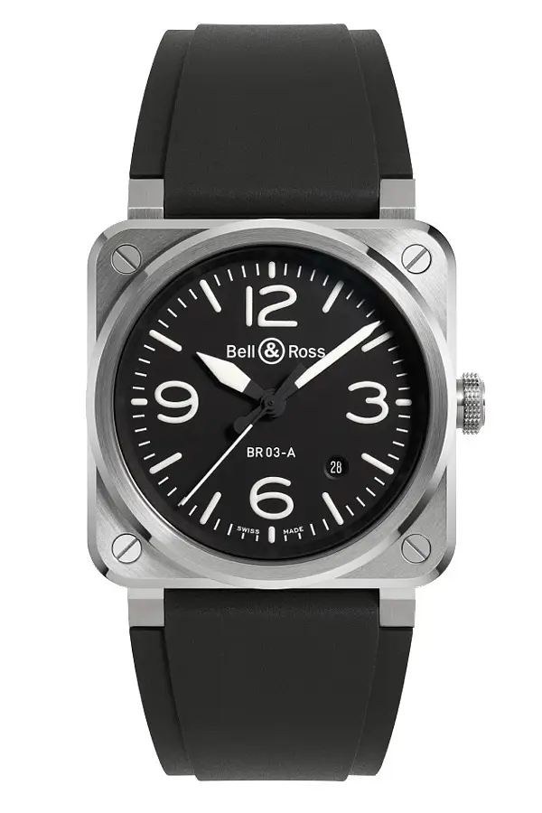Bell & Ross New BR-03 Black Steel BR03A-BL-ST/SRB