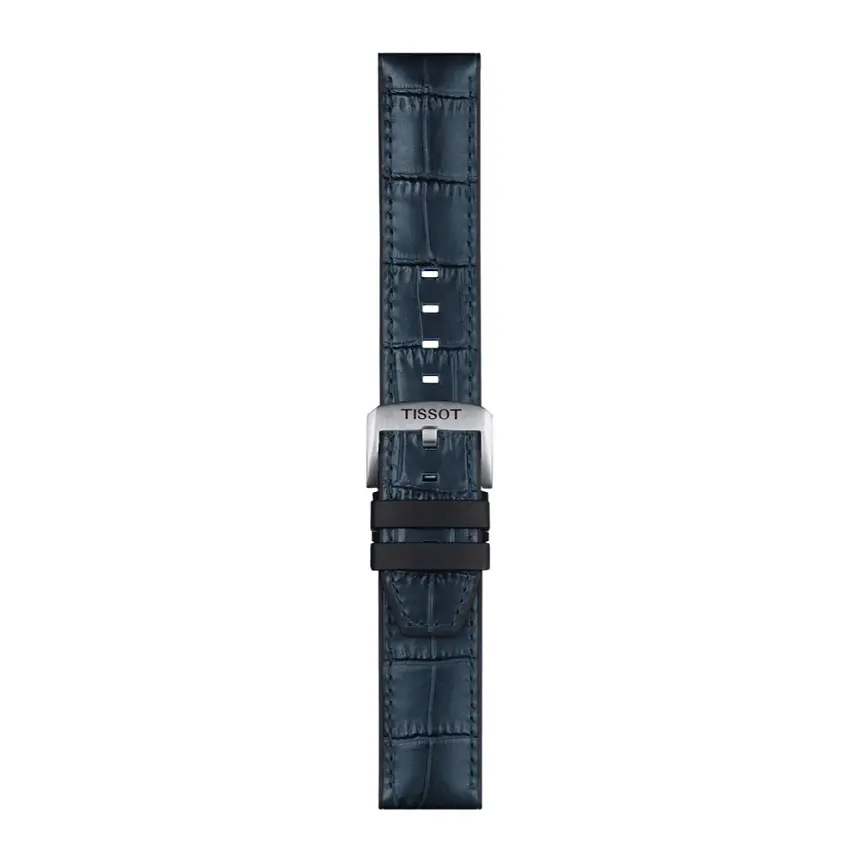 Modrý pryžovo-kožený řemínek Tissot 22 mm T852.046.765