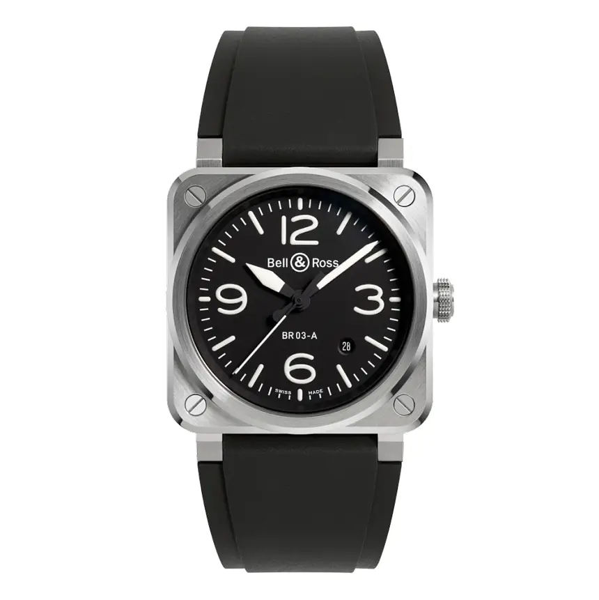 Bell & Ross New BR-03 Black Steel BR03A-BL-ST/SRB