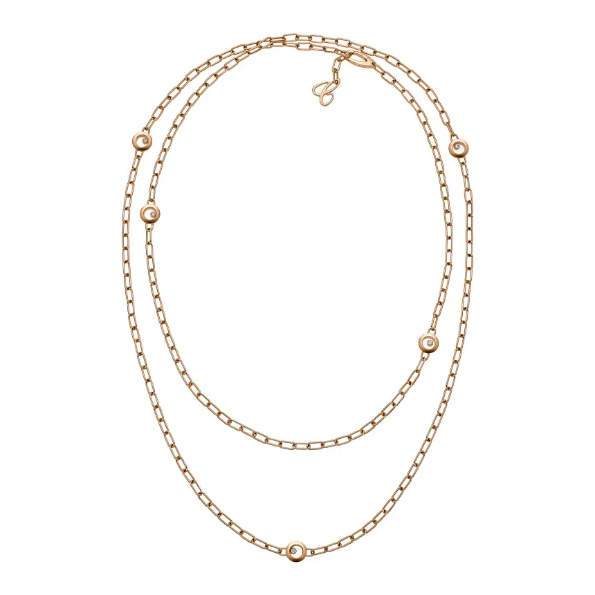 Gold Chopard Happy Diamonds Necklace 81A117-5001