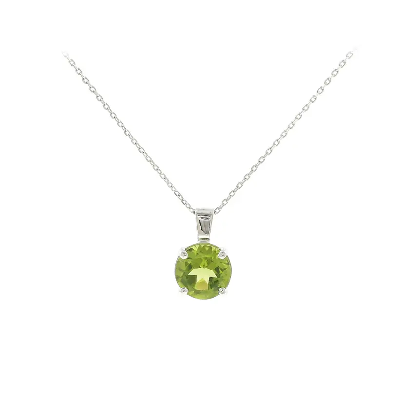 Elegantní přívěsek z 18kt bílého zlata s peridotem 1,90 ct