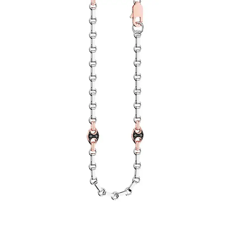 Zlatý Pánský Řetízek s Černými Diamanty
