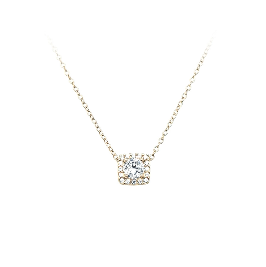 Gold Necklace with Zircons