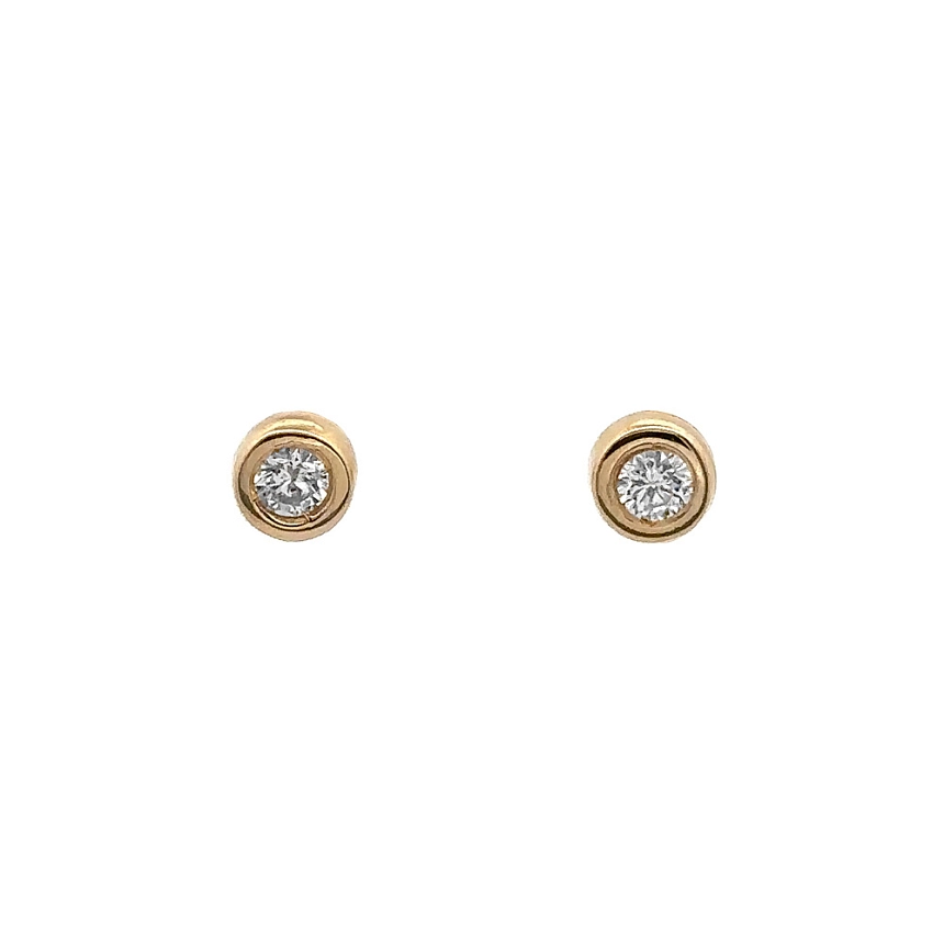 Gold Pecky Earrings with Zircones