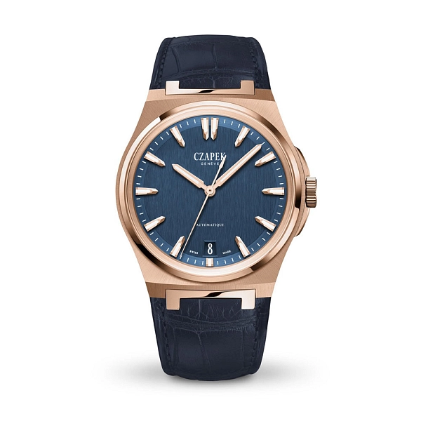 Antarctique Mount Erebus Deep Blue Rose Gold and Alligator Cap