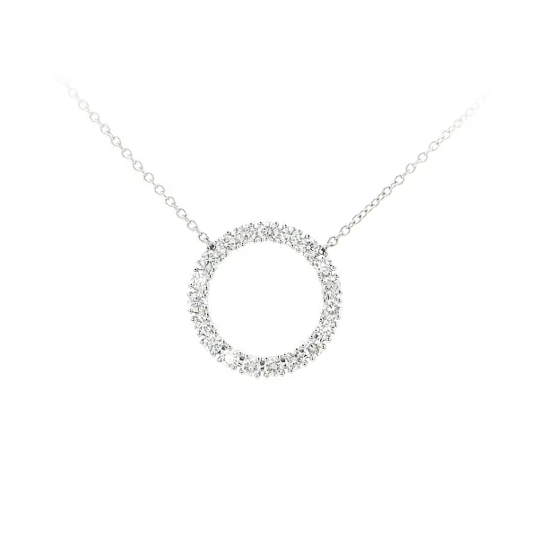 Nadčasový Náhrdelník z Bílého Zlata s Diamanty