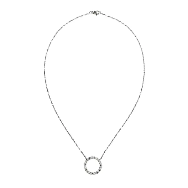 Nadčasový Náhrdelník z Bílého Zlata s Diamanty