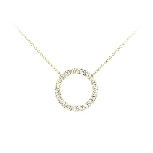 Luxusní Náhrdelník se Zlatým Kruhem a Diamanty