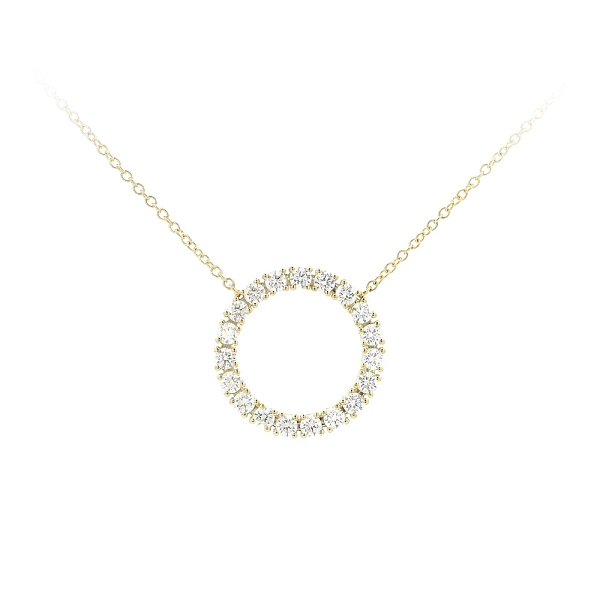 Luxury Necklace with Golden Circle and Diamonds