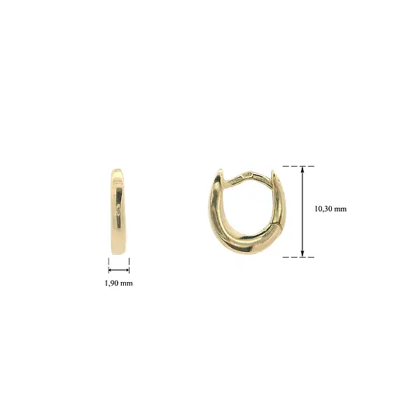 Elegantní Kruhové Náušnice ze 14kt Žlutého Zlata