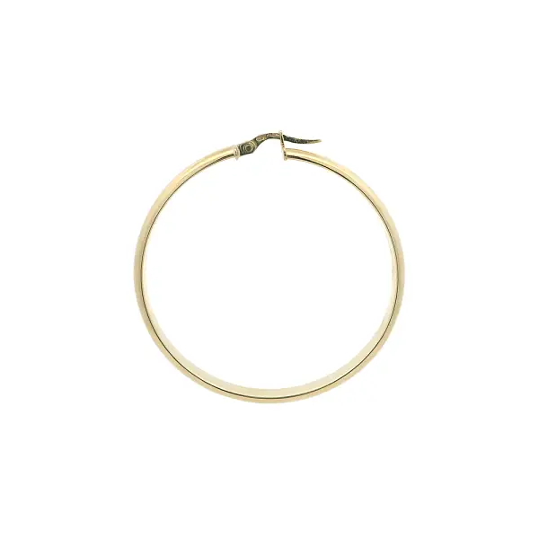 Jemné Kruhové Náušnice ze 14kt Žlutého Zlata, Ø 46,80 mm