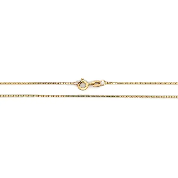 Řetízek Box ze 14kt Žlutého Zlata, 50 cm