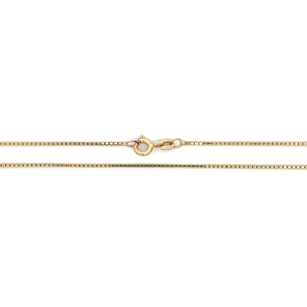 Řetízek Box ze 14kt Žlutého Zlata, 50 cm