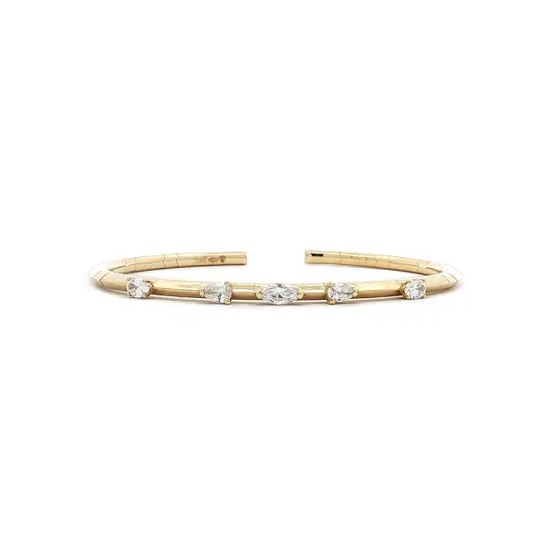 Diamantový manžetový náramek z 18kt žlutého zlata, 0,79 ct