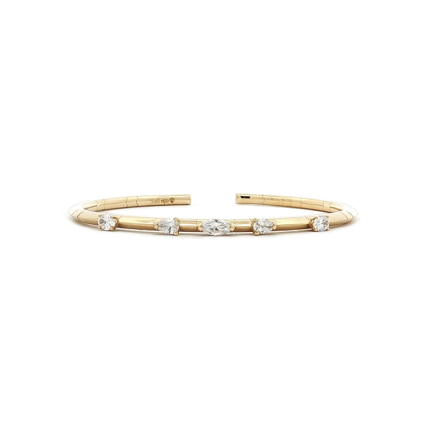 Diamantový manžetový náramek z 18kt žlutého zlata, 0,79 ct
