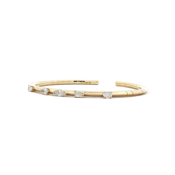 Diamantový manžetový náramek z 18kt žlutého zlata, 0,79 ct