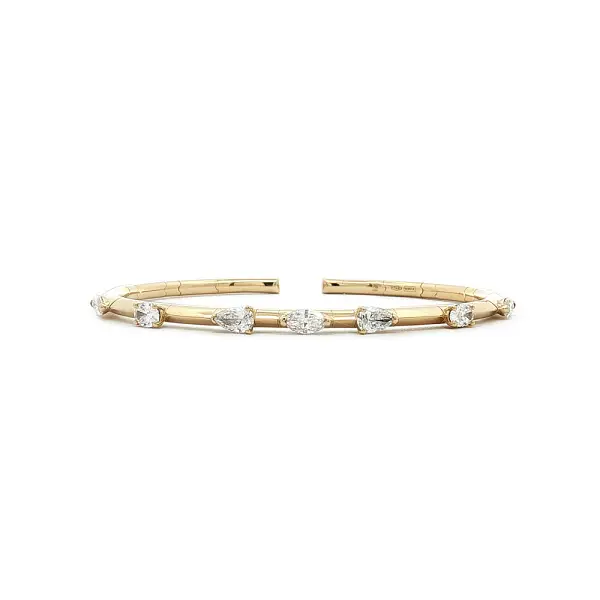 Diamantový manžetový náramek z 18kt žlutého zlata, 1,46 ct